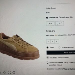 Puma Fenty Platform Sneakers (suede) Men’s size 10
